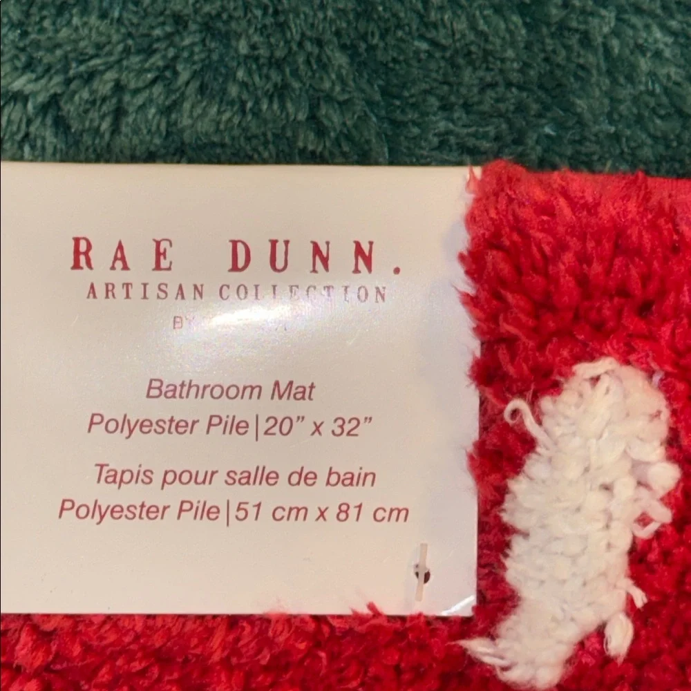 NWT Rae Dunn Holiday/Christmas/Seasonal Bathroom Mat/Rug Polyester Pile 20”x32”